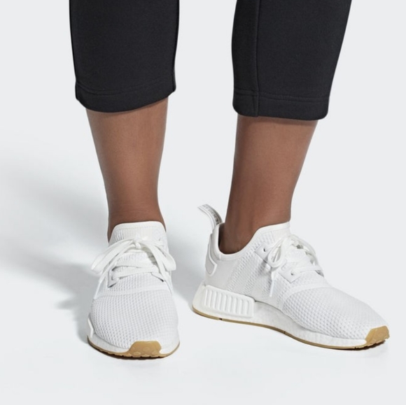 NWT adidas NMD_R1 All White Running Workout Shoes - Picture 5 of 7